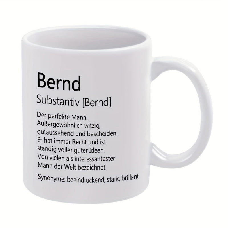 Tailorly White Ceramic 11 oz Mug - text description funny