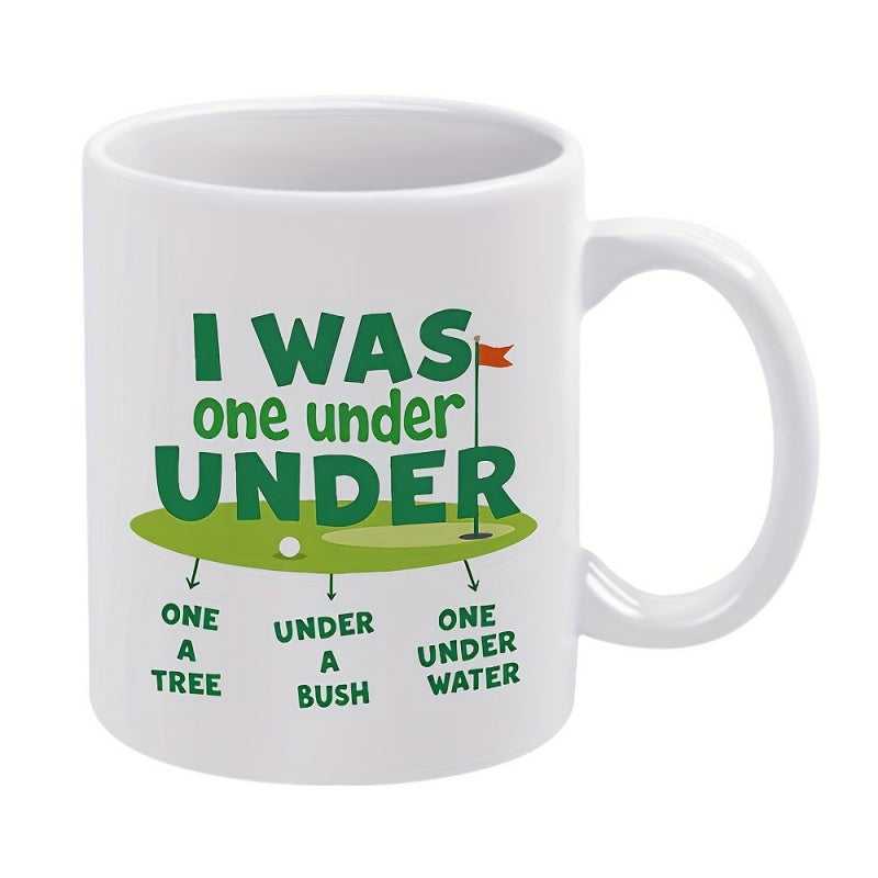 Tailorly White Ceramic 11 oz Mug - golf text