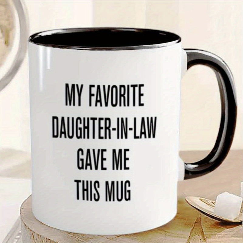 Tailorly Black Accent 11 oz Mug - sarcastic text "gave me this mug"