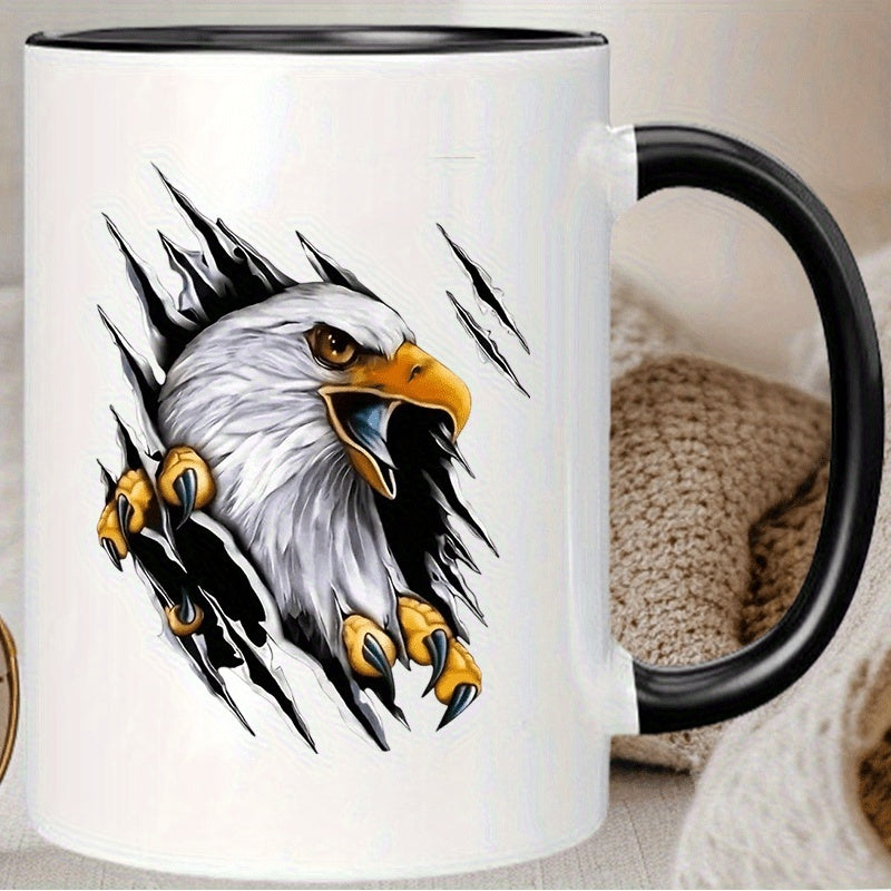 Tailorly Black Accent 11 oz Mug - majestic design with yellow beak claws