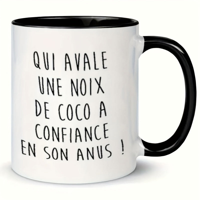 Tailorly Black Accent 11 oz Mug - french humor text