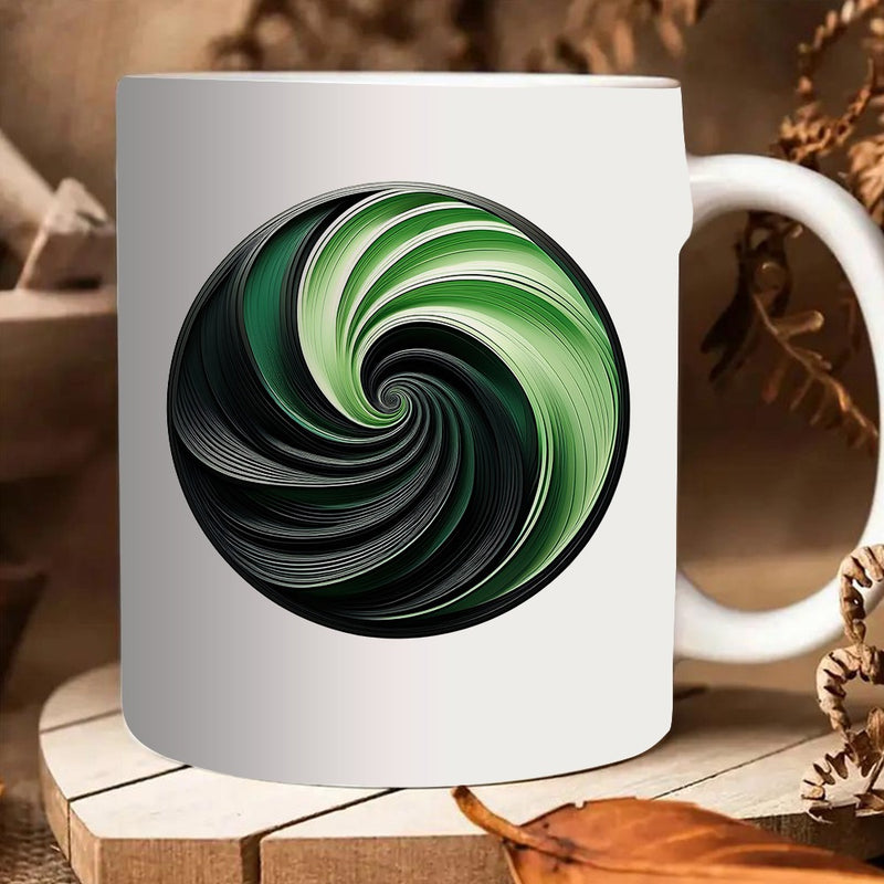 Tailorly White Ceramic 11 oz Mug - artistic pattern