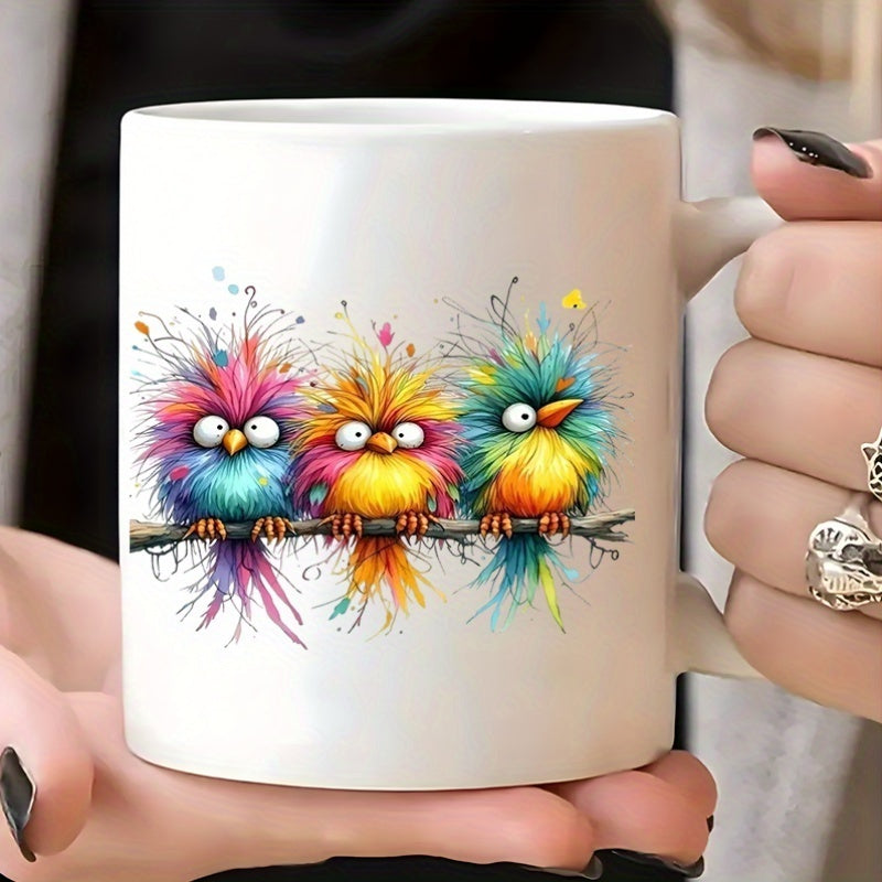 Tailorly White Ceramic 11 oz Mug - coffee tea hot chocolate text with fluffy and whimsy design