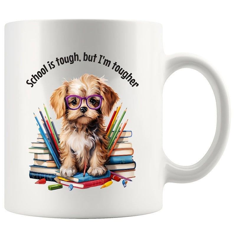 Tailorly White Ceramic 11 oz Mug - cute beagle print