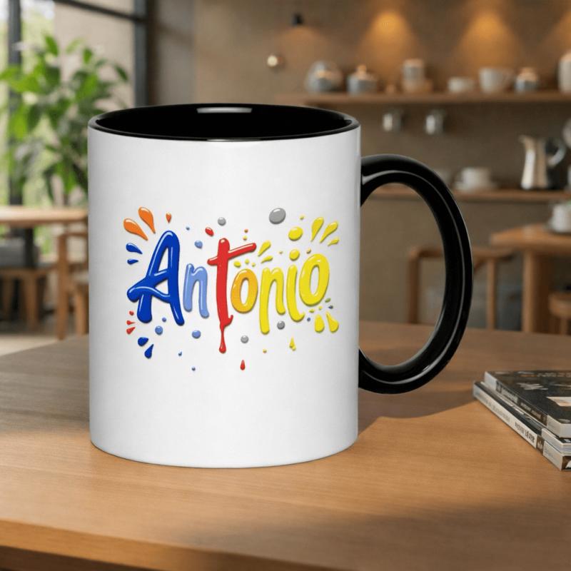 Tailorly Black Accent 11 oz Mug - colorful splatter design