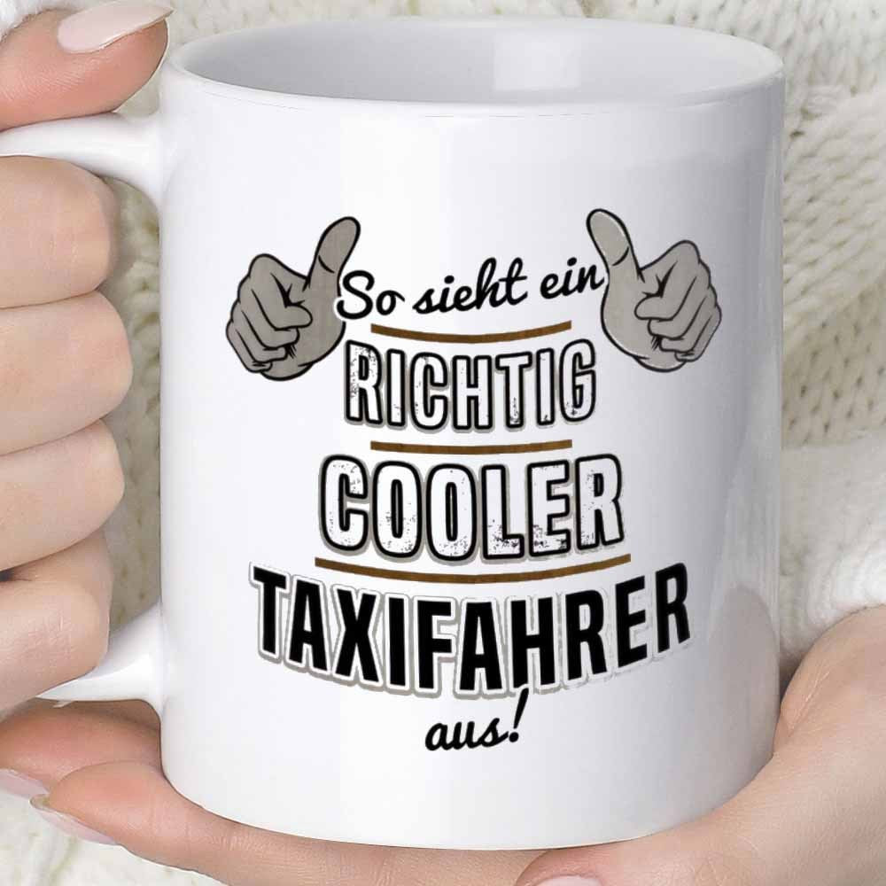 Tailorly White Ceramic 11 oz Mug - 1pc of a unique and stylish mug for taxi drivers suitable for coffee or juice with a capacity of 11 ounces 360 ml