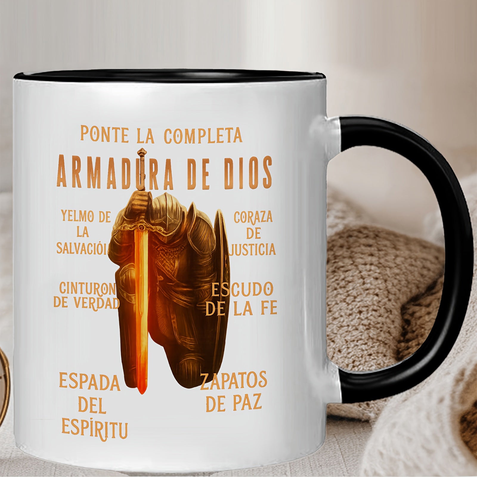 Tailorly Black Accent 11 oz Mug - biblical ephesians 6 text