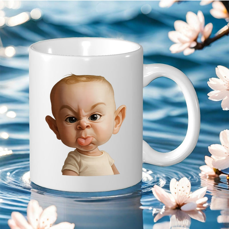 Tailorly White Ceramic 11 oz Mug - 1pc featuring a design this sturdy and ceramic coffee mug is perfect for occasions like christmas birthdays
