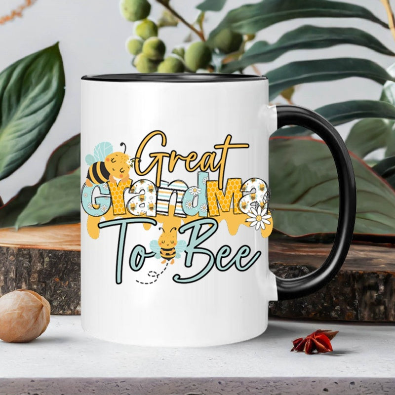 Tailorly Black Accent 11 oz Mug - bee， grandma， cute， great grandma