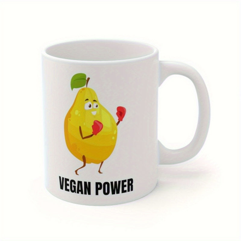 Tailorly White Ceramic 11 oz Mug - one 11oz humorous christmas mug one vegan themed ceramic coffee cup a funny gift for plant based sports lovers