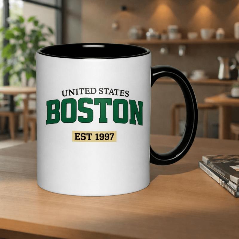 Tailorly Black Accent 11 oz Mug - boston united states est 1997 vintage