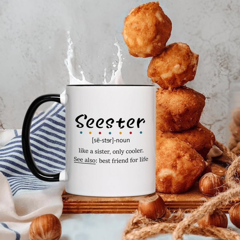 Tailorly Black Accent 11 oz Mug - heart shaped