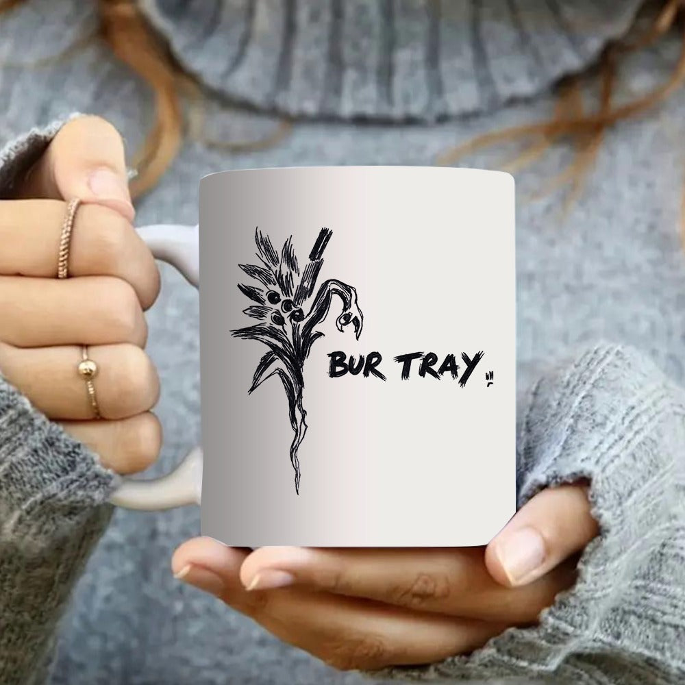 Tailorly White Ceramic 11 oz Mug - mug with a featuring an elegant black sketch ideal for everyday use or as a gift home office and travel it boasts