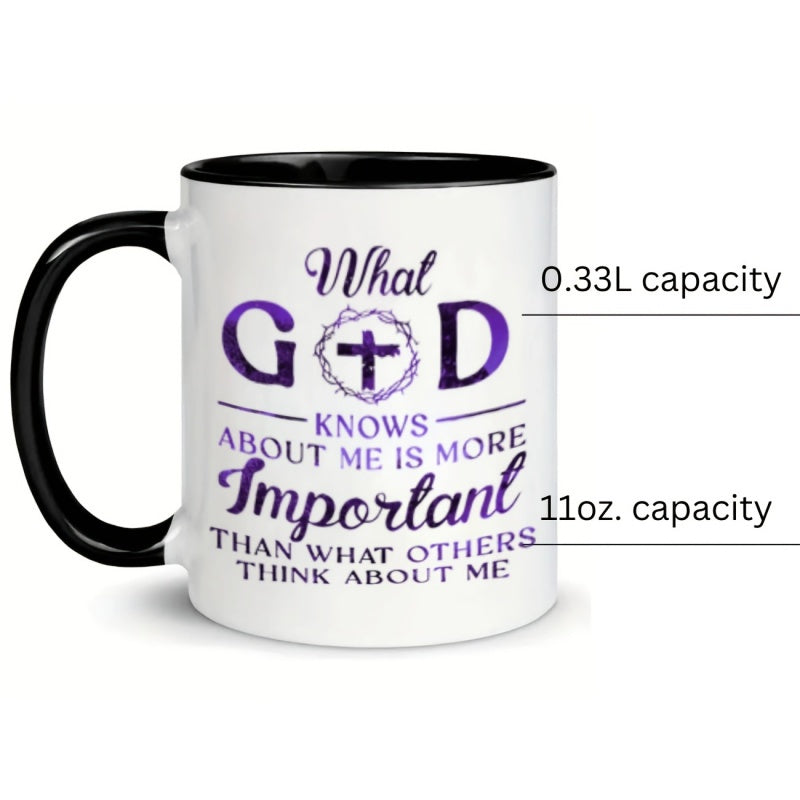 Tailorly Black Accent 11 oz Mug - god cross wreath
