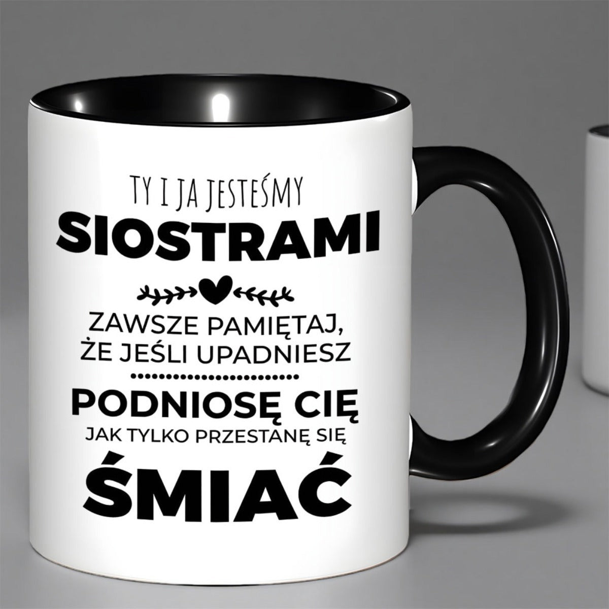 Tailorly Black Accent 11 oz Mug - a perfect gift for sisters suitable for any occasion ideal as a keepsake from a brother or sister for birthd