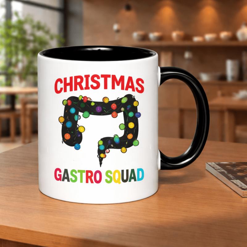 Tailorly Black Accent 11 oz Mug - christmas gastro squad festive colon lights