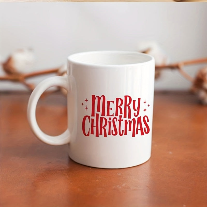 Tailorly White Ceramic 11 oz Mug - merry christmas text