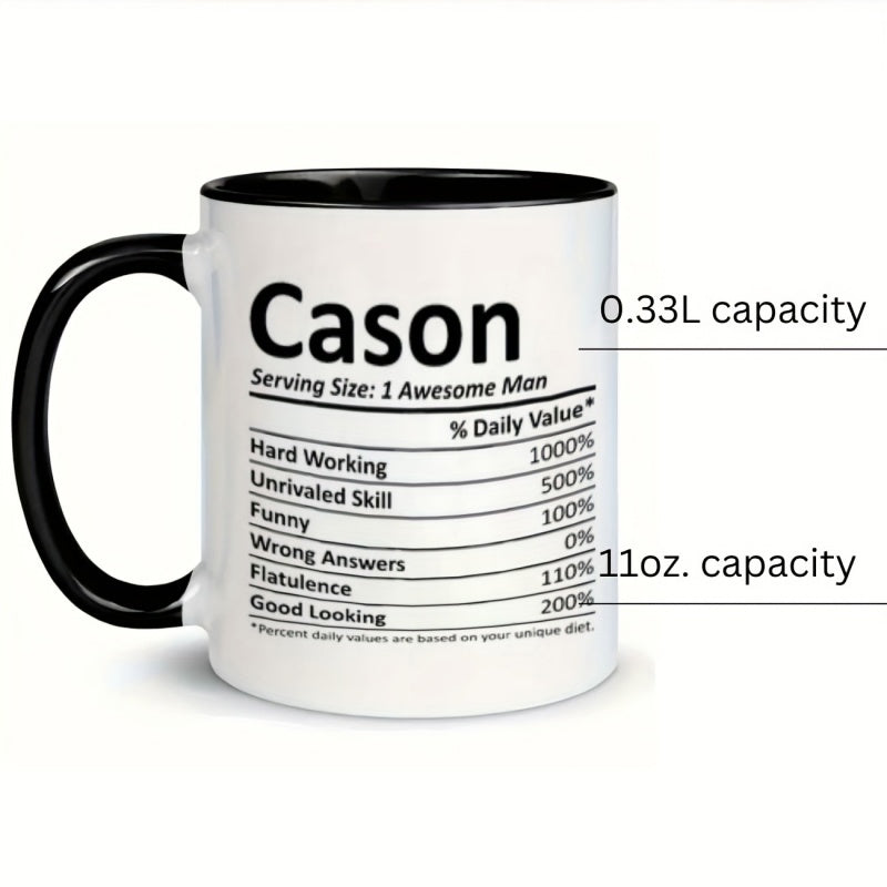 Tailorly Black Accent 11 oz Mug - nutrition facts label