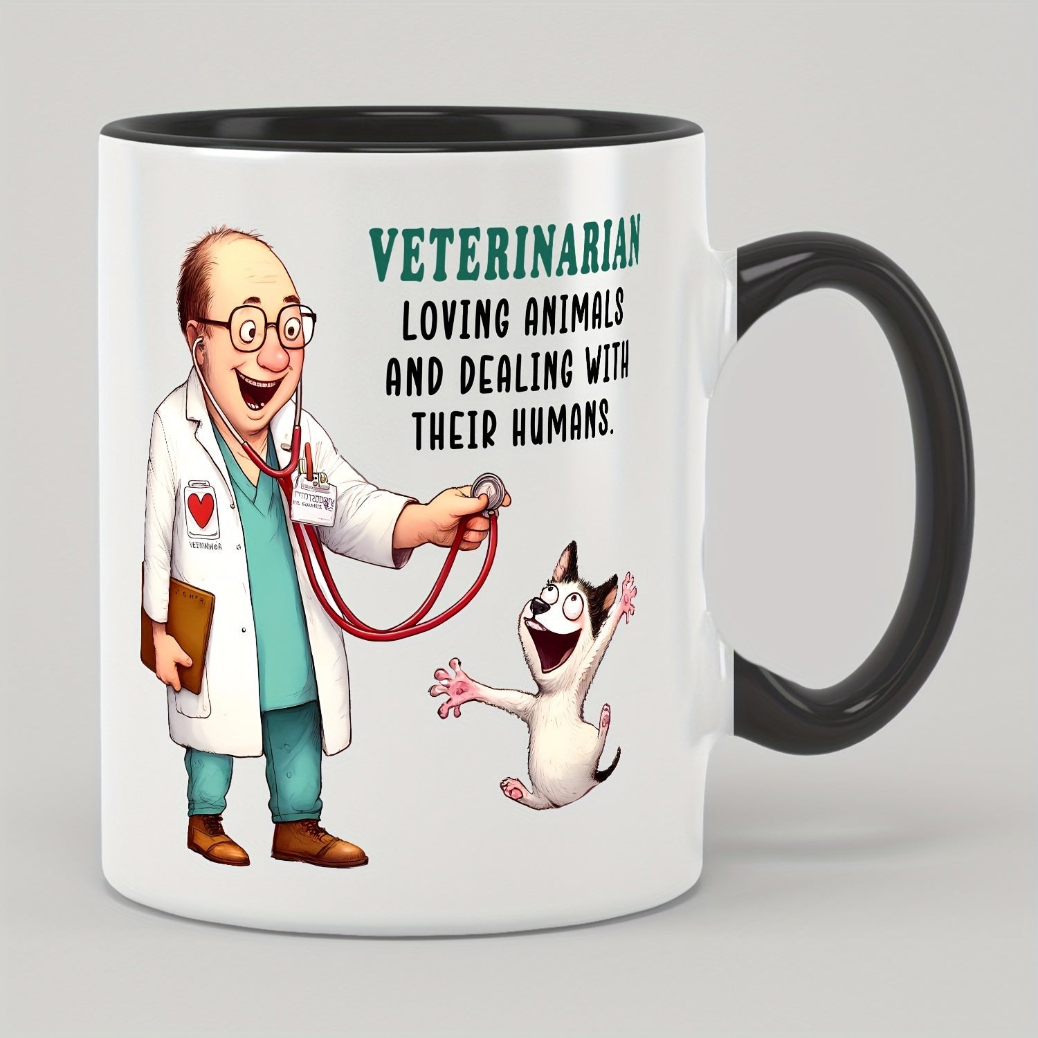 Tailorly Black Accent 11 oz Mug - veterinarian themed graphics
