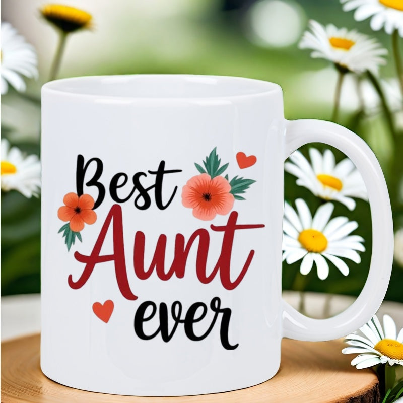 Tailorly White Ceramic 11 oz Mug - humorous text "gift for the best aunt"