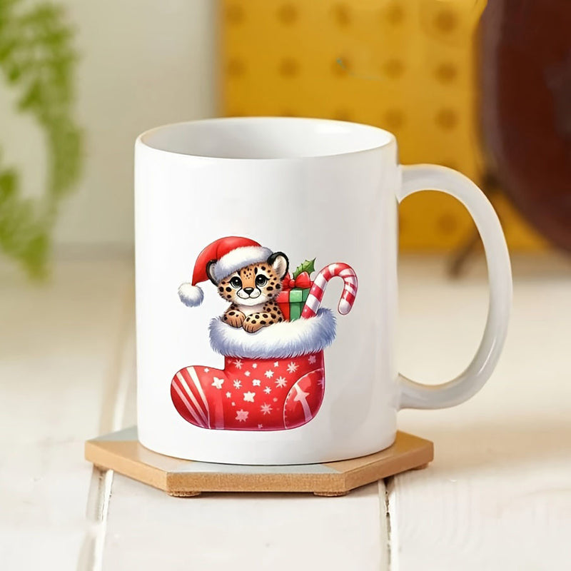 Tailorly White Ceramic 11 oz Mug - customizable christmas animal name