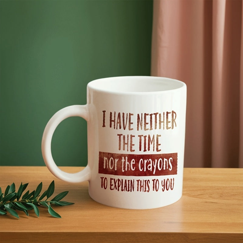 Tailorly White Ceramic 11 oz Mug - 1pc funny coffee mug 11oz ceramic cup suitable for hot drinks office use ideal gift for women men christmas halloween