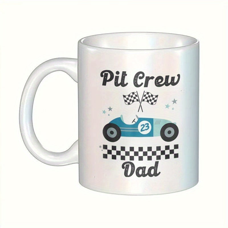 Tailorly White Ceramic 11 oz Mug - checkered flag and a slogan