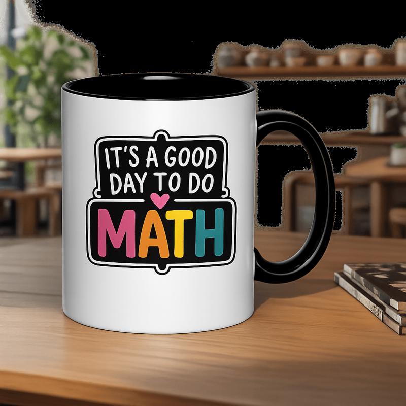 Tailorly Black Accent 11 oz Mug - for math this vibrant mug is an ideal gift for educators and featuring an 11oz capacity 325ml and a microwave safe