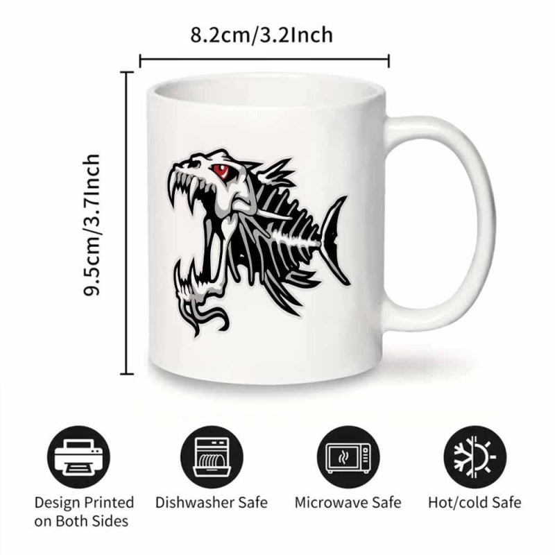 Tailorly White Ceramic 11 oz Mug - dragon design