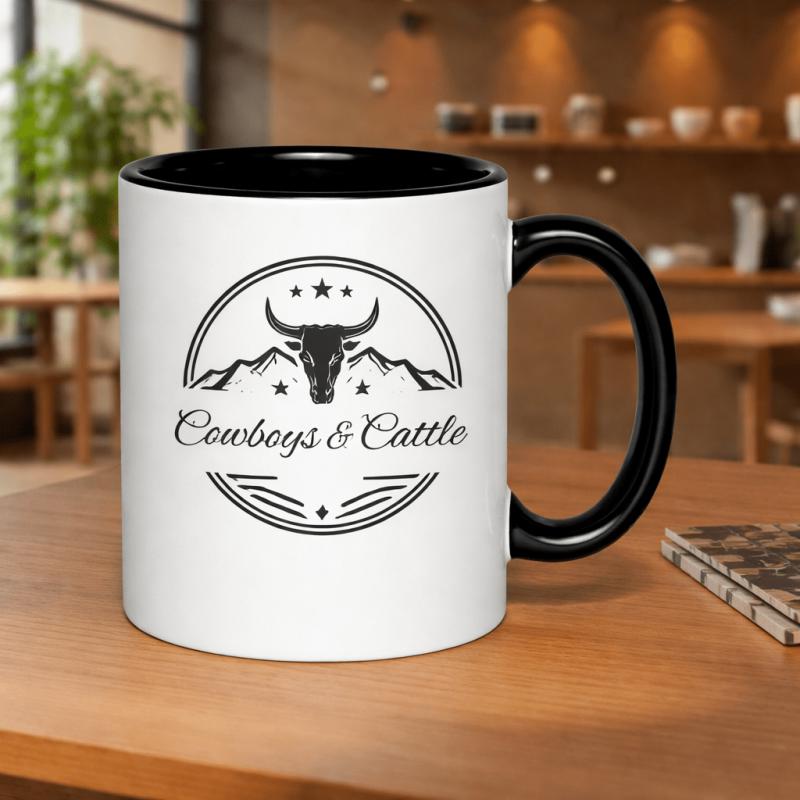 Tailorly Black Accent 11 oz Mug - and cattle designs rodeo and this 11oz printed ceramic mug features a scratch resistant print and holds 11oz