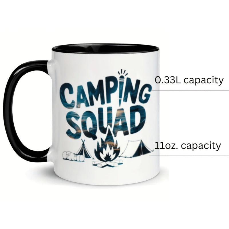 Tailorly Black Accent 11 oz Mug - campfire tents
