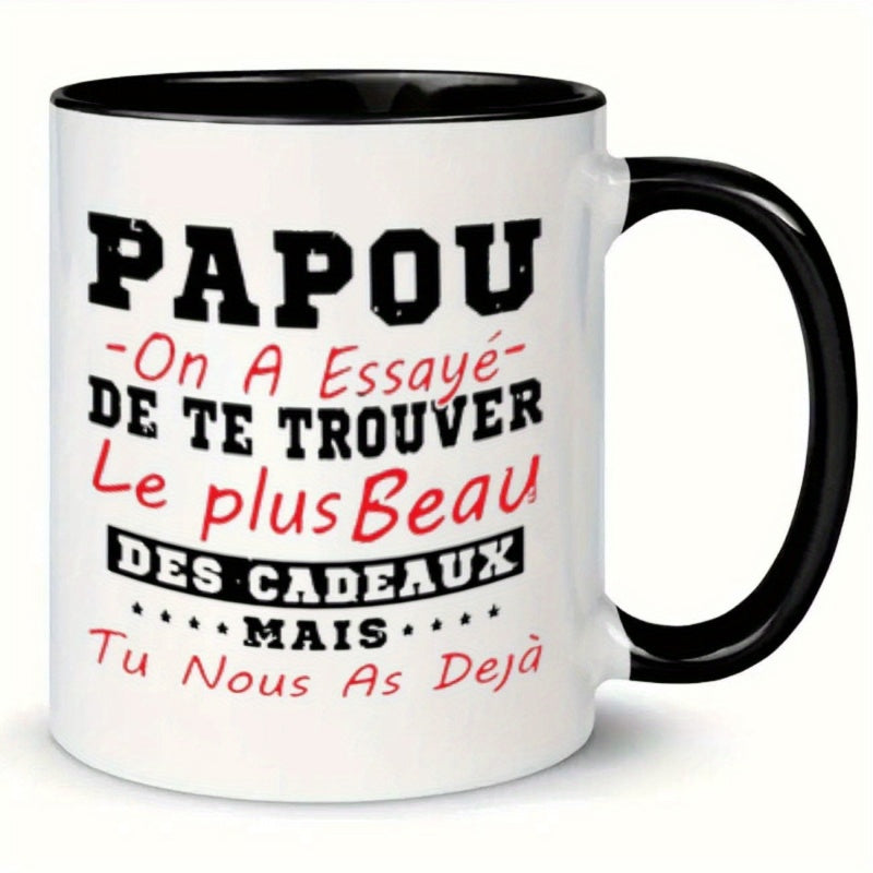 Tailorly Black Accent 11 oz Mug - text french papou funny