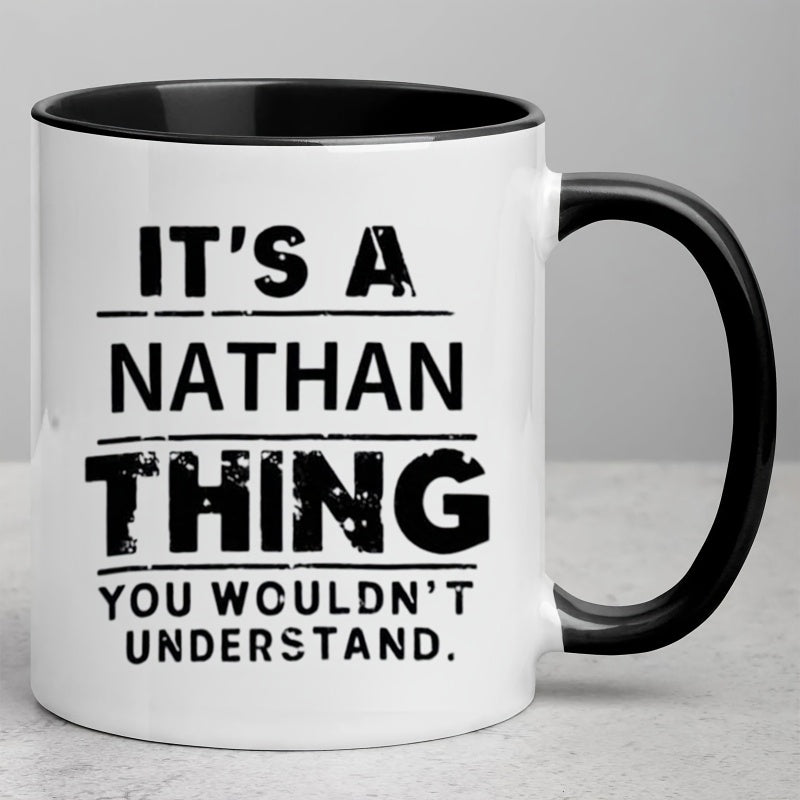 Tailorly Black Accent 11 oz Mug - funny christmas text "thing"