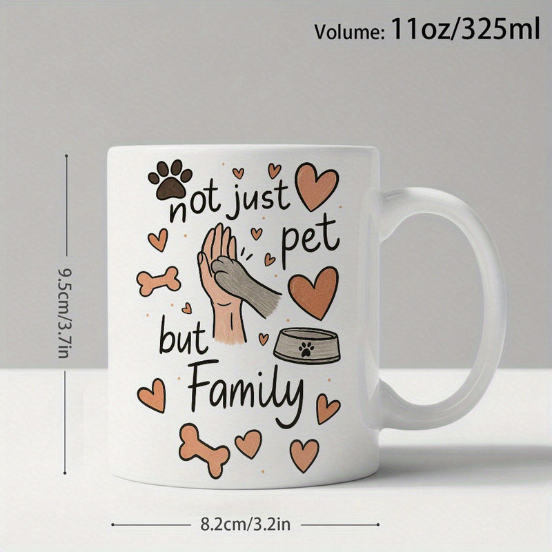 Tailorly White Ceramic 11 oz Mug - paw print bone shaped hearts