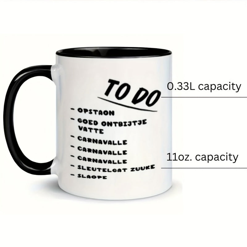 Tailorly Black Accent 11 oz Mug - humorous to do list text design