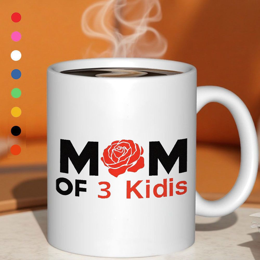 Tailorly White Ceramic 11 oz Mug - mom of 3 kids