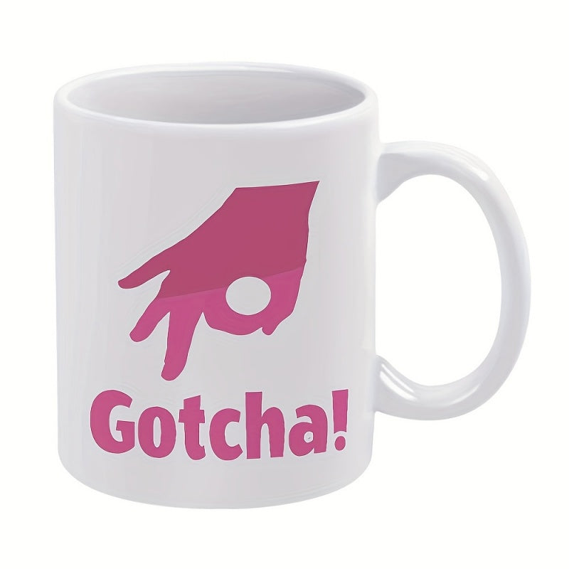 Tailorly White Ceramic 11 oz Mug - hand gesture thumbs up sign