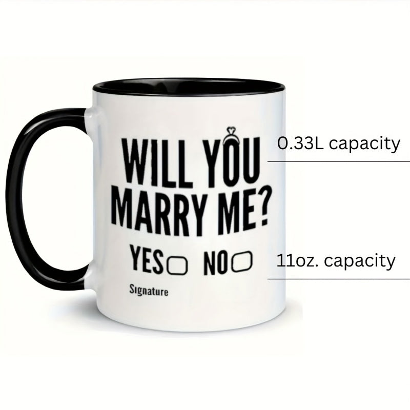 Tailorly Black Accent 11 oz Mug - one ceramic coffee mug for marriage proposals suitable for restaurants and businesses ideal for any season a great gift