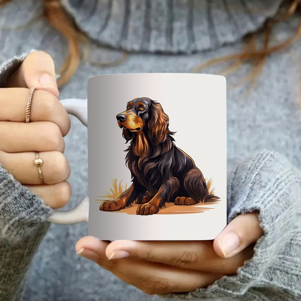 Tailorly White Ceramic 11 oz Mug - portrait of a dog