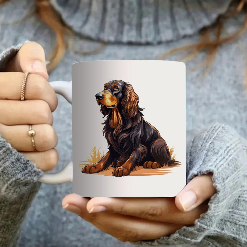 Tailorly White Ceramic 11 oz Mug - portrait of a dog