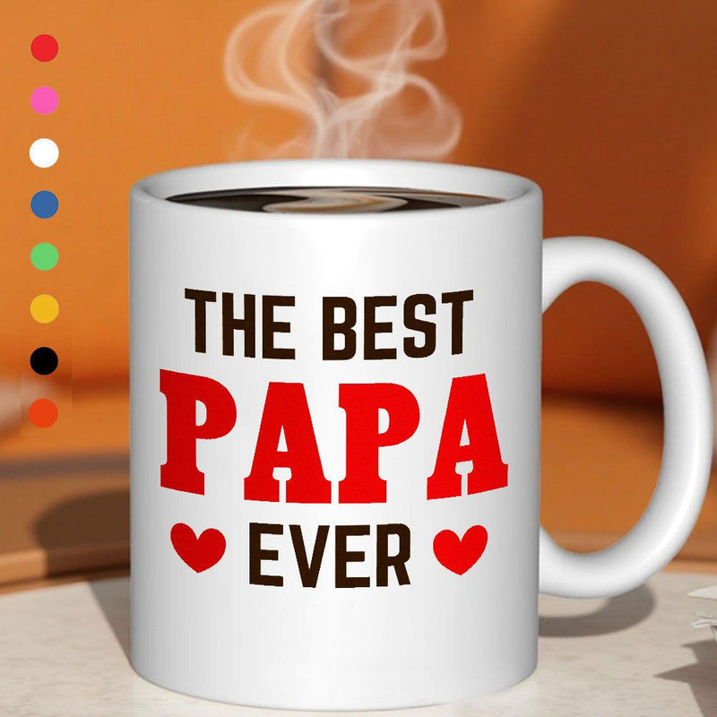 Tailorly White Ceramic 11 oz Mug - the best papa ever text