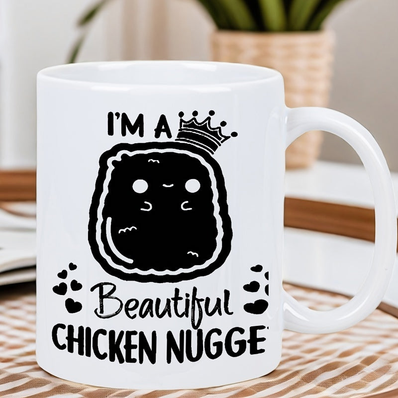 Tailorly White Ceramic 11 oz Mug - chicken