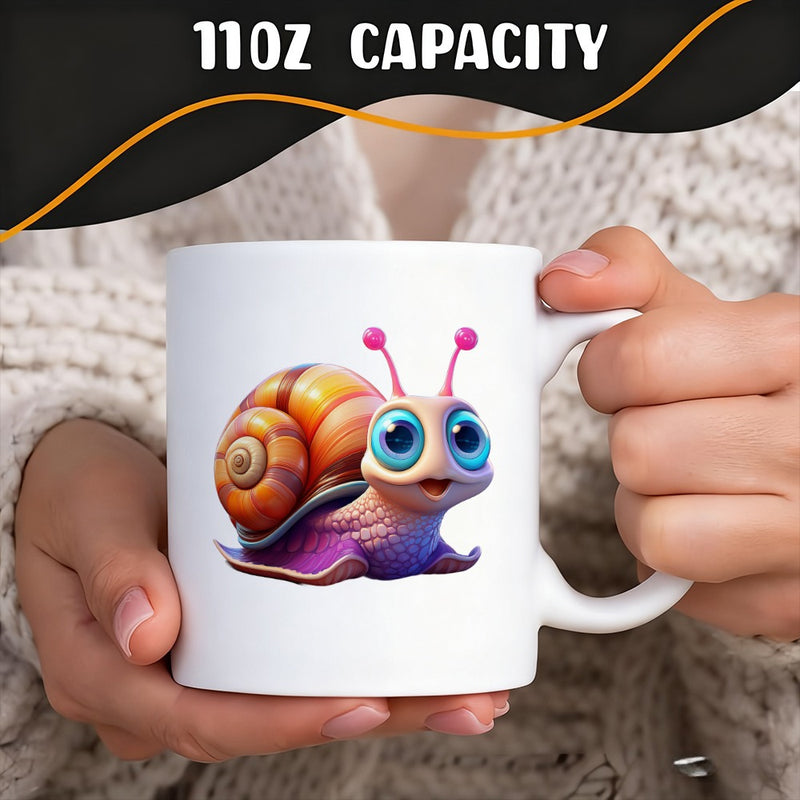 Tailorly White Ceramic 11 oz Mug - bright shell pattern