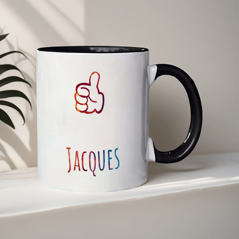 Tailorly Black Accent 11 oz Mug - thumbs up
