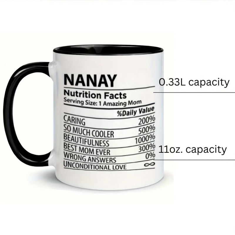 Tailorly Black Accent 11 oz Mug - nutritional information text