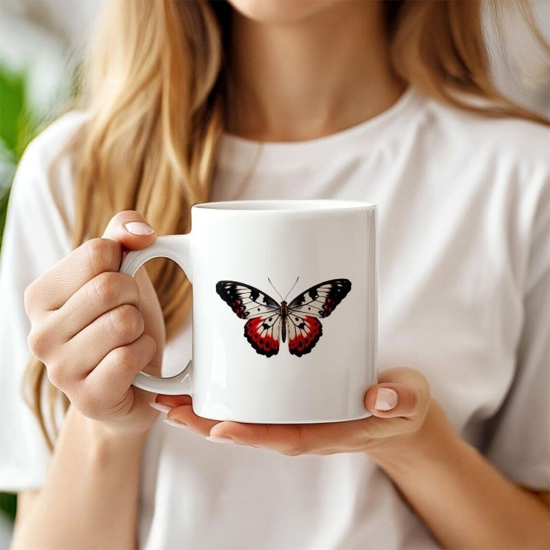 Tailorly White Ceramic 11 oz Mug - 1pc 11 essential cup ideal for everyday drinks 1pc 11oz ceramic coffee cup for teens double sided valentines day mug