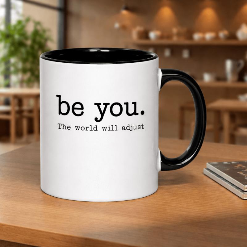 Tailorly Black Accent 11 oz Mug - white theme barista bestie text