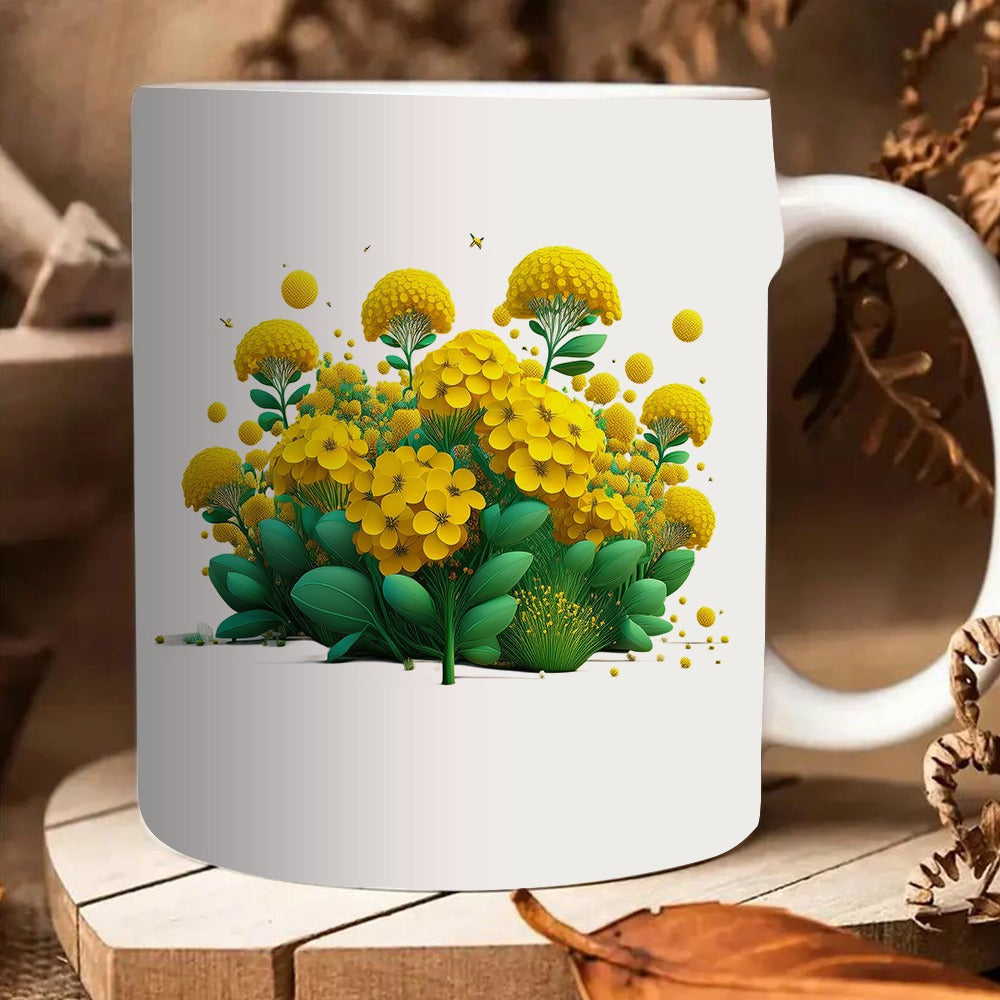 Tailorly White Ceramic 11 oz Mug - pattern and elegant style