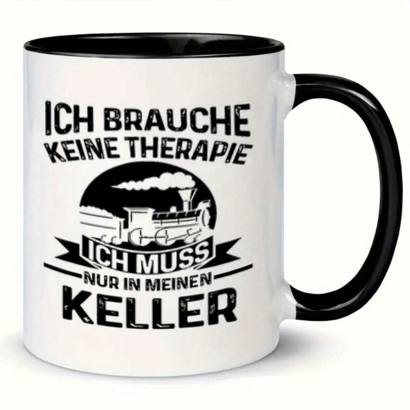 Tailorly Black Accent 11 oz Mug - train text banner