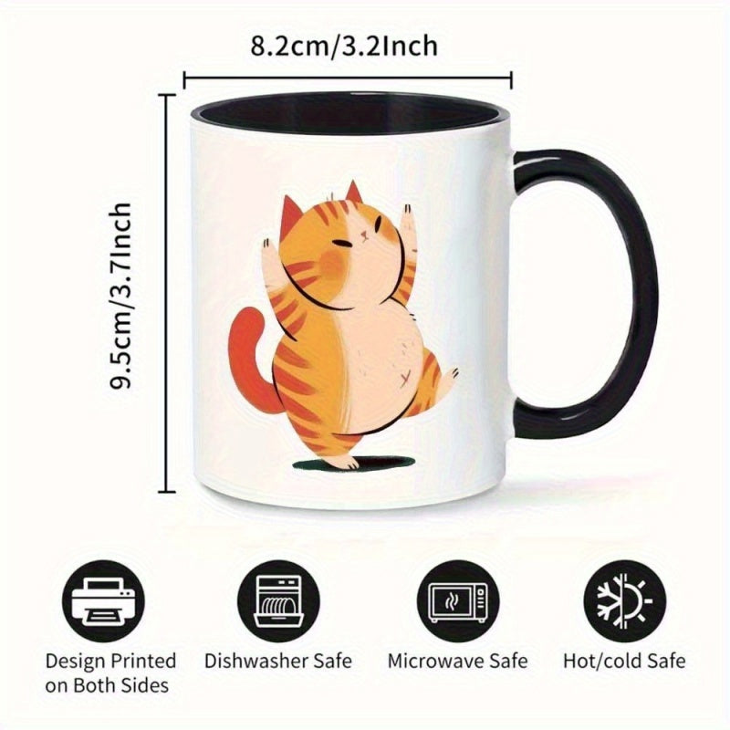 Tailorly Black Accent 11 oz Mug - cute dancing chubby orange